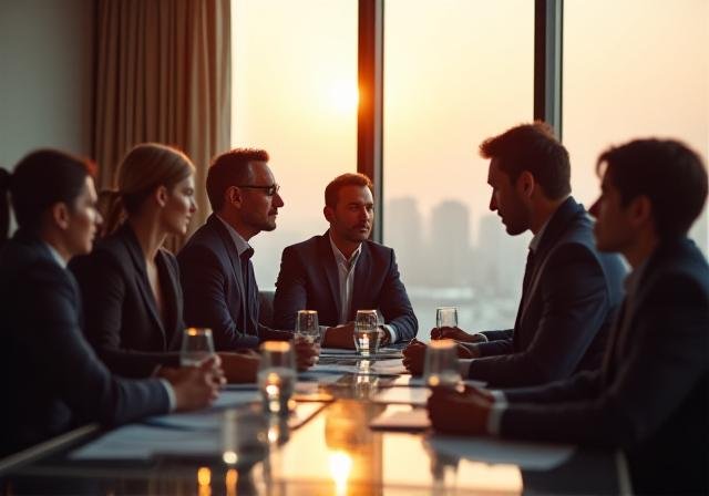 Executive leadership coaching session in a modern New Delhi office